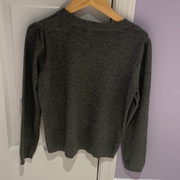 Worn 1x! Milly Minis gray sweater with floral appliqué - size 14 - Picture 8 of 11